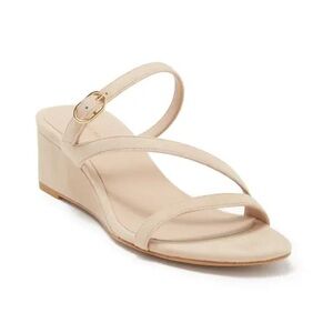 STUART WEITZMAN Align sandal tan size 8 leather suede wedge heel slip on new